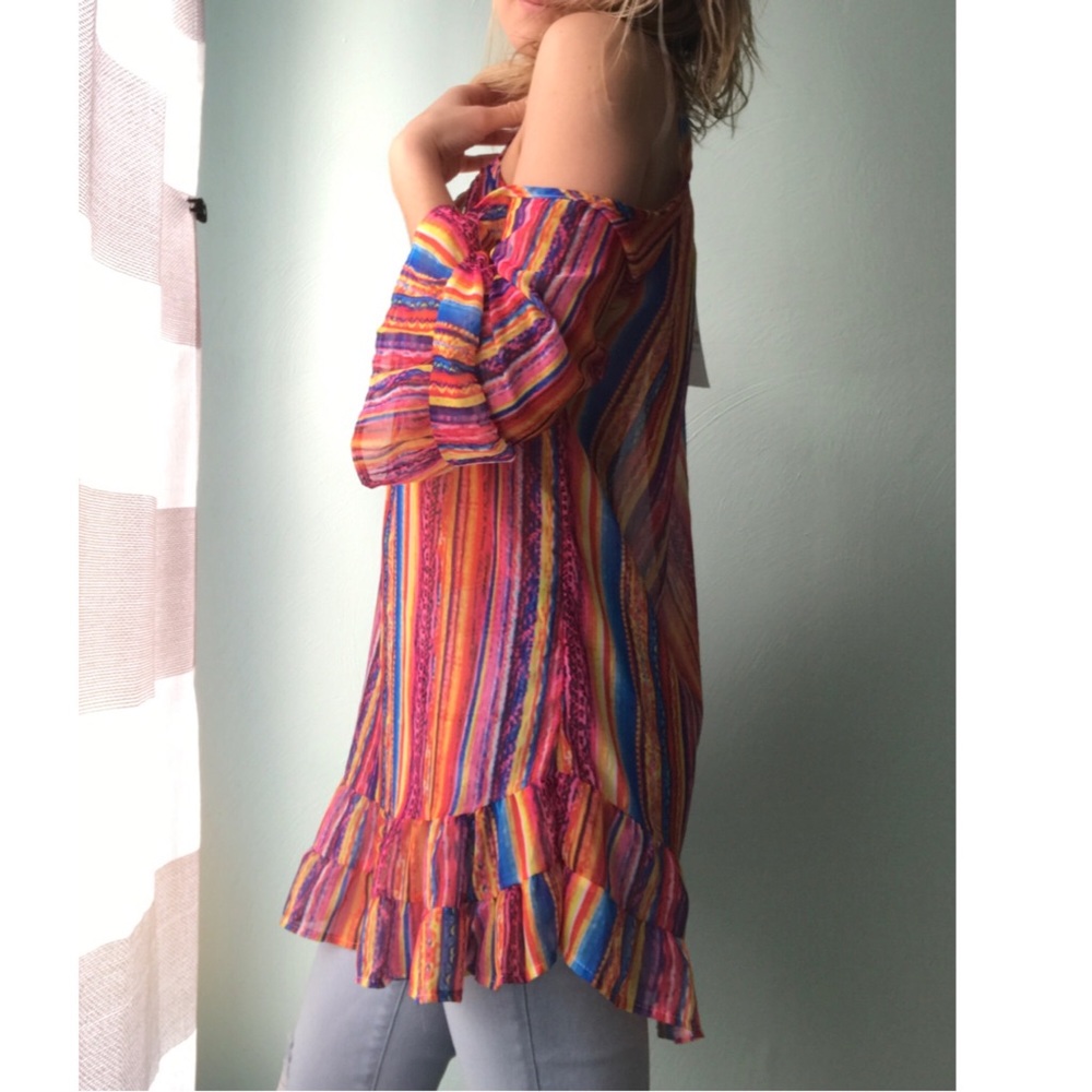 Shear boho pattern tunic. NWT